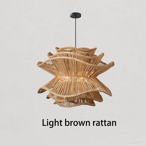 Stacked Rattan Pendant Light - R22