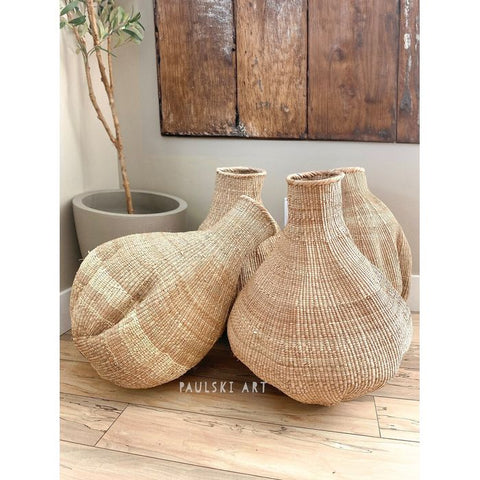 M-XL Garlic Gourd Basket | African Baskets | Storage Basket | Décor Basket | Flower Basket |Decorative Baskets | seagrass Basket | Wabi Sabi