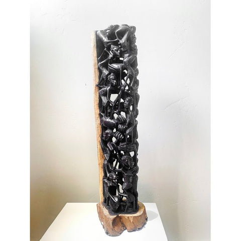 23” Ebony Makonde Tree of Life African Figurine & Carving |Ujamaa Ebony African Art | African Carving | African Mask | Wood Sculpture