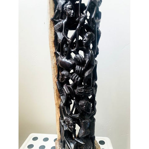 23” Ebony Makonde Tree of Life African Figurine & Carving |Ujamaa Ebony African Art | African Carving | African Mask | Wood Sculpture