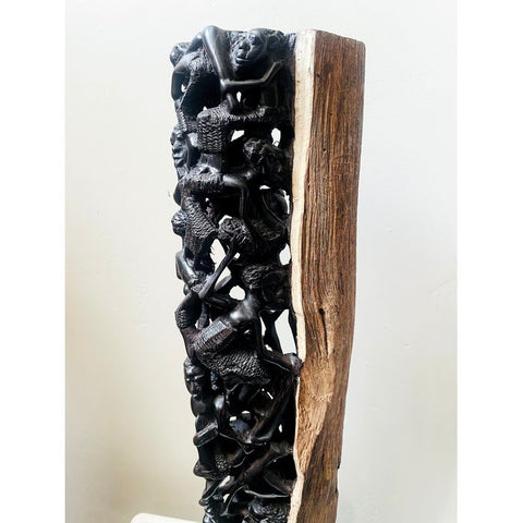 23” Ebony Makonde Tree of Life African Figurine & Carving |Ujamaa Ebony African Art | African Carving | African Mask | Wood Sculpture