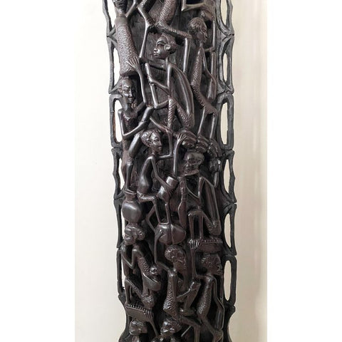 XXL Antique Ebony Makonde Tree of Life African Figurine & Carving |Ujamaa Ebony African Art | African Carving | African Mask | Sculpture