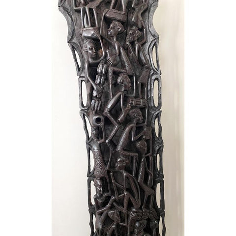 XXL Antique Ebony Makonde Tree of Life African Figurine & Carving |Ujamaa Ebony African Art | African Carving | African Mask | Sculpture