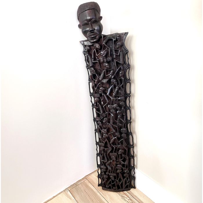 XXL Antique Ebony Makonde Tree of Life African Figurine & Carving |Ujamaa Ebony African Art | African Carving | African Mask | Sculpture