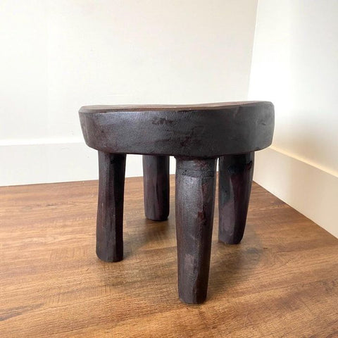 12”W x 10”H Lobi Stool | African Senufo Stool | African End Table | African Wooden Table | African Bench | Side Stool | Furniture