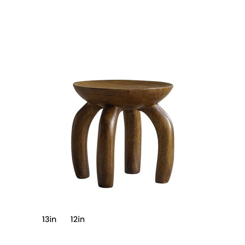 African Round Wooden Stool - C16